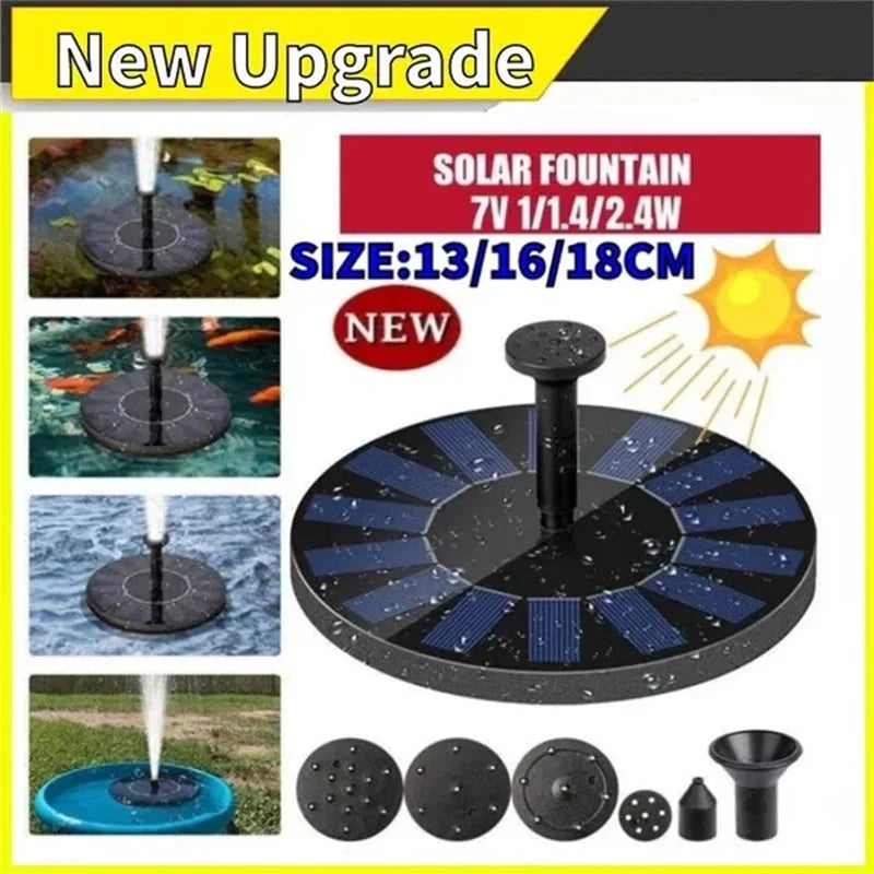 Solar Fountain Pump Energy-Saving Plants Watering Kit Colorful Solar Fountain Solar Panel Bird Bath Fountain Outdoor Garden Pool