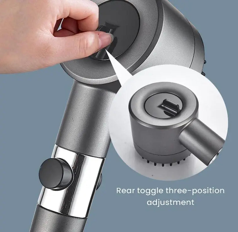 High-Pressure Shower Head with 3 Adjustable Spray Modes and Massage Brush - Rainfall Faucet Bathroom Accessory