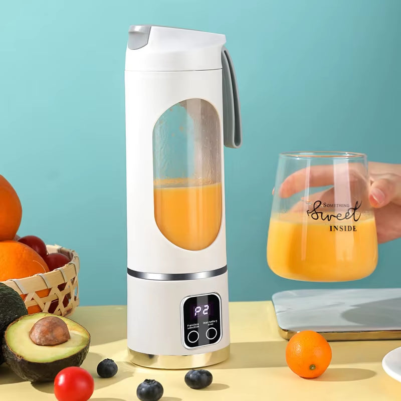 1 Small Portable Blender and Juicer - Rechargeable via USB, Personal Wireless Blender with Stainless Steel Blades