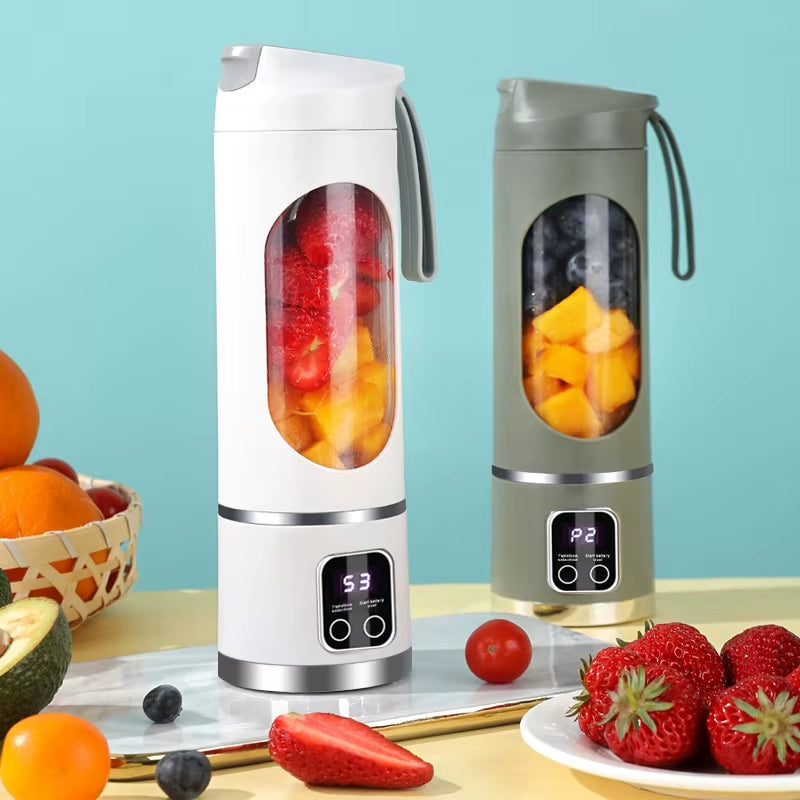 1 Small Portable Blender and Juicer - Rechargeable via USB, Personal Wireless Blender with Stainless Steel Blades