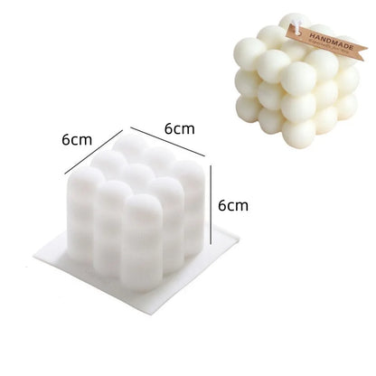 2PCS 3D Bubble Candle Mold, Spherical Resin Candle Mold, Cylindrical Candle Making Silicone Mold, Silicone Gypsum Mold