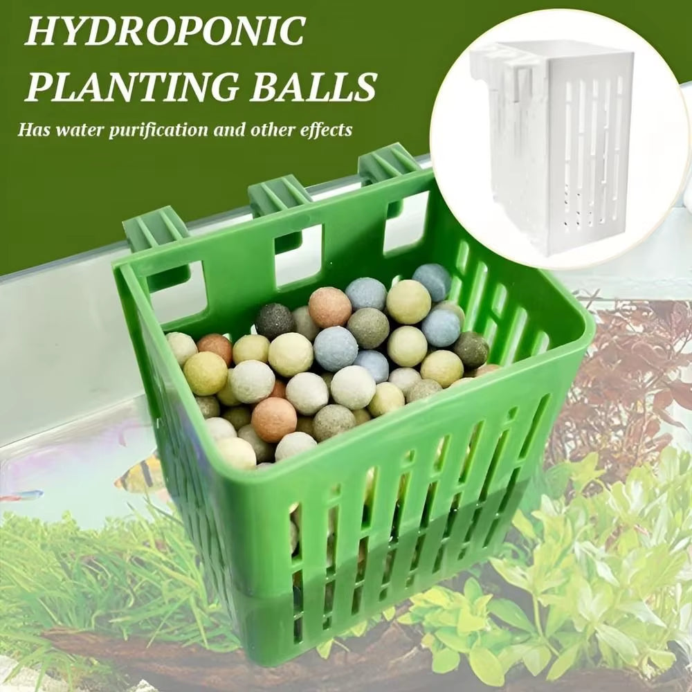New Water Plant Landscape Fish Tank Hydroponic Planting Basket Glass Pot Planted Tank Hanging Aquarium Plant Holder Hydroponic