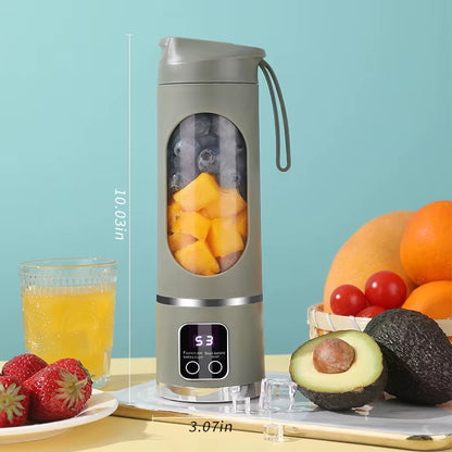 1 Small Portable Blender and Juicer - Rechargeable via USB, Personal Wireless Blender with Stainless Steel Blades